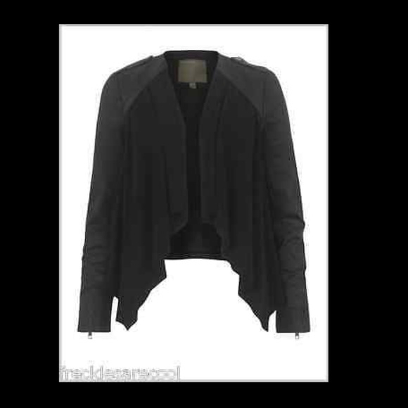 MUUBAA LUPUS BLACK LEATHER BIKER DRAPED JACKET 6 - Picture 2 of 10